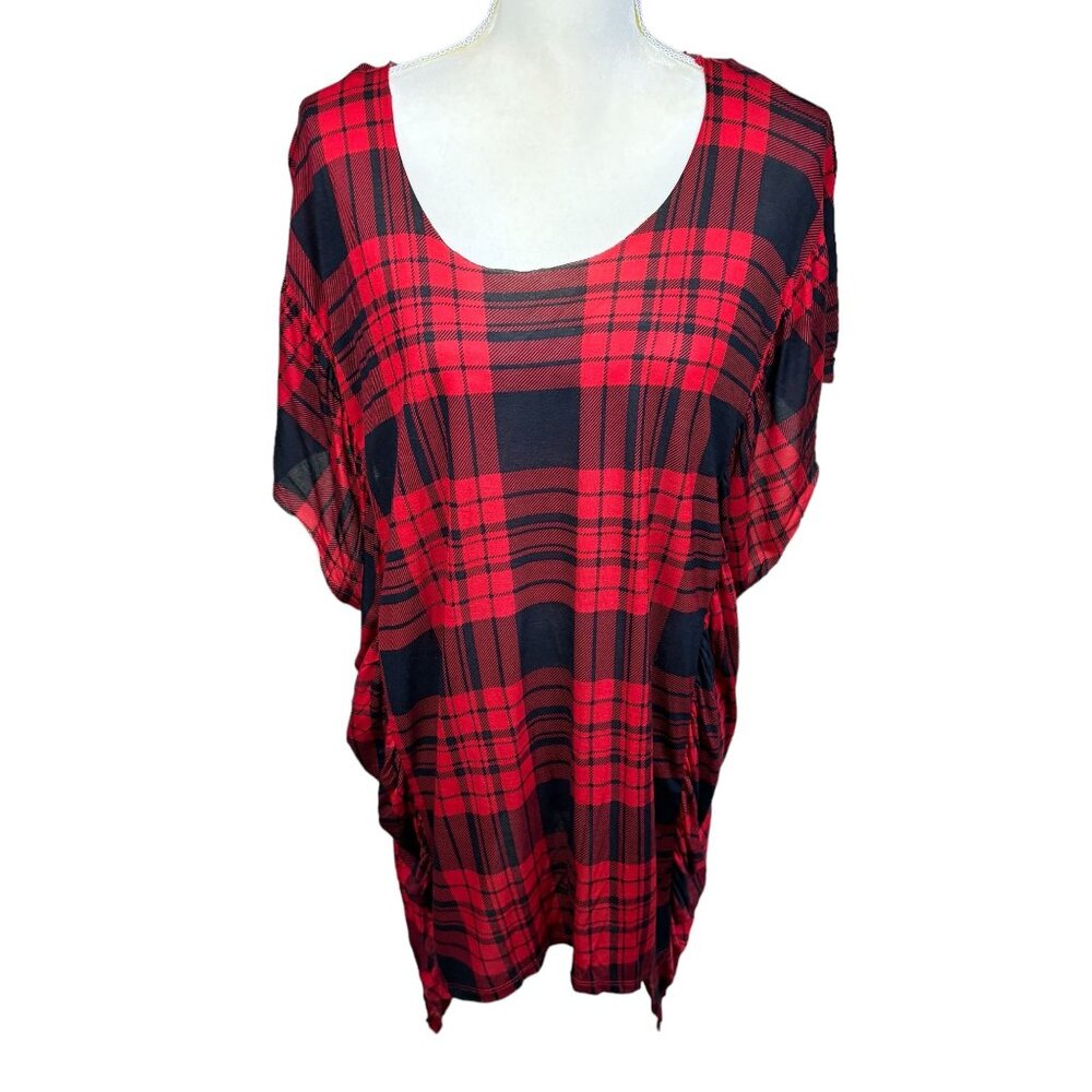 Torn by Ronny Kobo Brooke top, size Large, boxy, plaid, summer, dressy, NWT